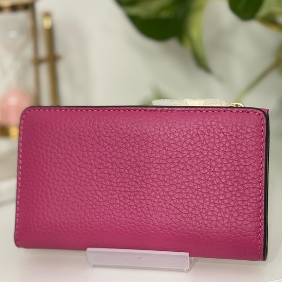 🌷NWT ♠️ kate spade ♠️ Juliette Slim Bifold Wallet - Pebbled - Nouveau Rose Pink - Picture 2 of 8
